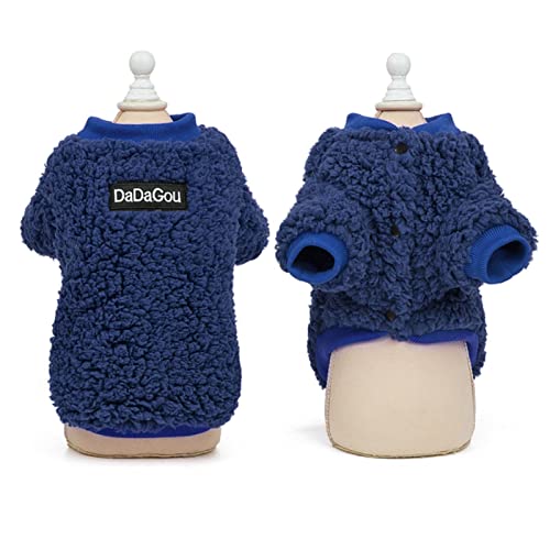 UKKO Hundekleidung Kleine Hundemantel Hund Winterkleidung Welpen Haustier Kleiner Und Mittlerer Hund York Bulldog-Kostüm-Blue,XL von UKKO