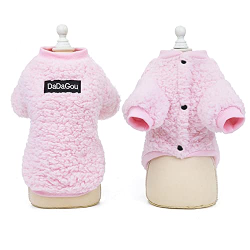 UKKO Hundekleidung Kleine Hundemantel Hund Winterkleidung Welpen Haustier Kleiner Und Mittlerer Hund York Bulldog-Kostüm-Pink,L von UKKO