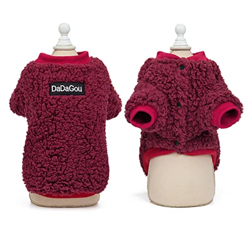 UKKO Hundekleidung Kleine Hundemantel Hund Winterkleidung Welpen Haustier Kleiner Und Mittlerer Hund York Bulldog-Kostüm-Red,M von UKKO