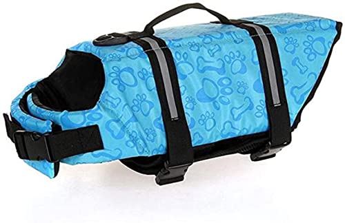 UKKO Hundekleidung Safety Dog Life Jacket Summer Printing Pet Hund Life Weste Schwimmanzug Sicherheitskleidung-Blue,2XL (for 35-40Kg) von UKKO