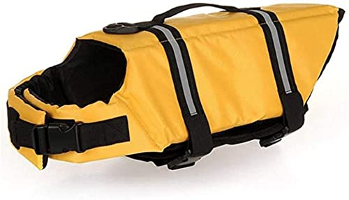 UKKO Hundekleidung Safety Dog Life Jacket Summer Printing Pet Hund Life Weste Schwimmanzug Sicherheitskleidung-Yellow,2XL (for 35-40Kg) von UKKO