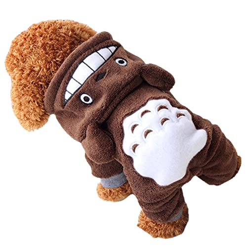 UKKO Hundekleidung Warme Hund Kleidung Für Kleine Hunde Weiche Winter Haustier Kleidung Winter Chihuahua Kleidung Cartoon Haustier Kleidung-Brown,L von UKKO