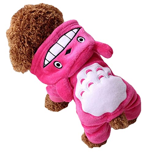 UKKO Hundekleidung Warme Hund Kleidung Für Kleine Hunde Weiche Winter Haustier Kleidung Winter Chihuahua Kleidung Cartoon Haustier Kleidung-Pink,L von UKKO