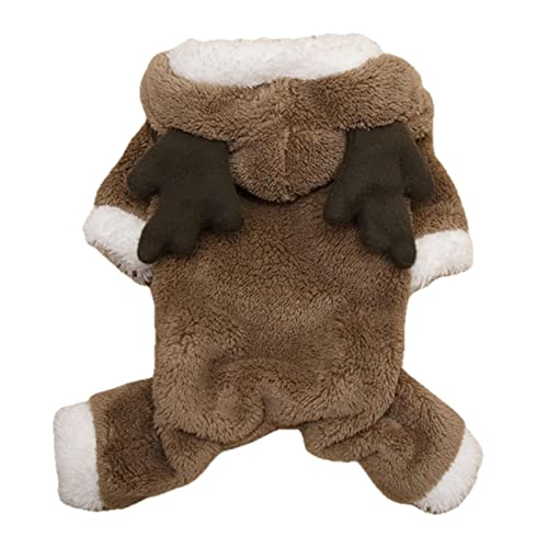 UKKO Hundekleidung Weihnachtshundkleidung Netter Welpen Gepolsterter Mantel Hund Katze Winter Haustier Kleidung Warme Hoodie Hund Mantel-Brown,XL von UKKO