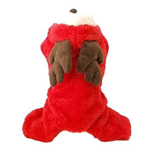 UKKO Hundekleidung Weihnachtshundkleidung Netter Welpen Gepolsterter Mantel Hund Katze Winter Haustier Kleidung Warme Hoodie Hund Mantel-Red,L von UKKO