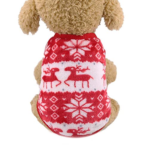 UKKO Hundekleidung Winter Warme Haustier Hund Kleidung Kleiner Hund Chihuahua Katze Haustier Cartoon Weiche Fleece Manteljacke-Red Elk,L Chest 35 cm von UKKO