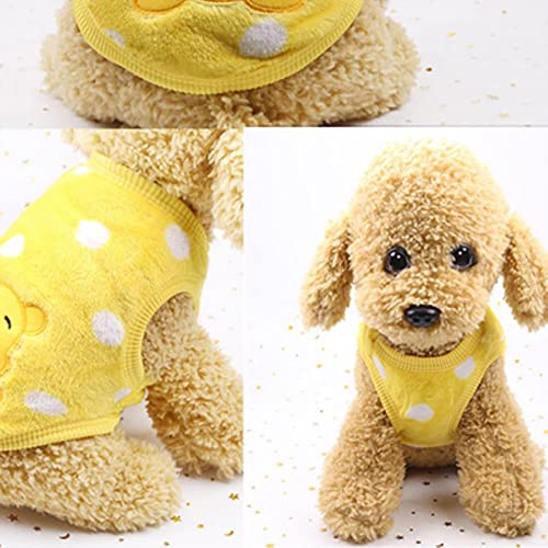 UKKO Hundekleidung Winter Warme Haustier Hund Kleidung Kleiner Hund Chihuahua Katze Haustier Cartoon Weiche Fleece Manteljacke-Yellow Bear,L Chest 35 cm von UKKO