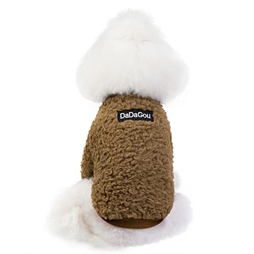 UKKO Hundekleidung Winterhundekleidung, Fleece-Mantel, Hundekleidung, Hundejacken, Chihuahuas, Kleine Und Mittlere Hunde-Haustierkleidung-Coffee,XL von UKKO