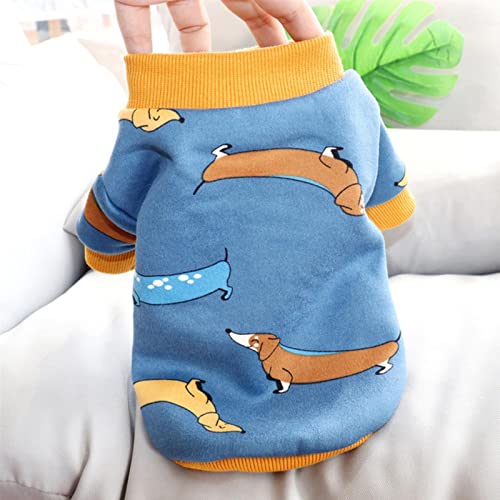 UKKO Hundekleidung Winterhundekleidung Haustiere Outfits Warme Kleidung für kleine mittelgroße Hunde Kostüme Mantel Pet Jacke Welpen Pullover Hunde Chihuahua-Blue,L von UKKO