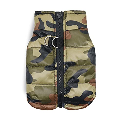 UKKO Hundekleidung Winterhundekleidung Verdickte Hundekleidung Herbst Winterwetter Baumwolle Gepolsterte Jacke Pet Weste Camouflage Wasserdicht und warm-White,S pet Weight 2.5kg von UKKO