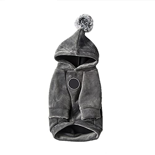 UKKO Hundemäntel Winter Warm Katze Hund Mit Kapuze Mantel Weiche Haustierkleidung Für Kleine Hunde Katzen Yorkshire Chihuahua Pullover Haustiere Kleidung Manteau-Gray,L von UKKO