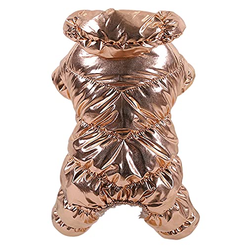 UKKO Hundemantel Bulldogge Mops Chihuahua Yorkie Warme Hundekleidung Winter Pet Welpen Manteljacke Hund Haustier Kleidung-Gold,L von UKKO