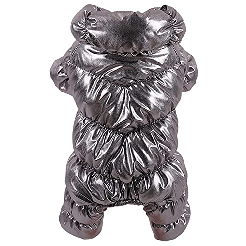 UKKO Hundemantel Bulldogge Mops Chihuahua Yorkie Warme Hundekleidung Winter Pet Welpen Manteljacke Hund Haustier Kleidung-Silver,L von UKKO