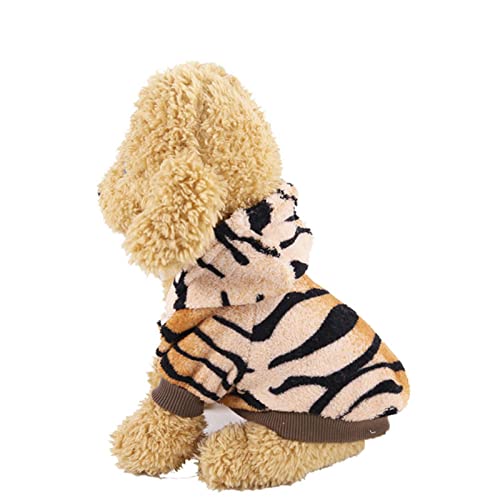 UKKO Hundemantel Haustier Weihnachtskleidung Hund Mantel Mantel Hoodie Warme Hund Jumpsuit Nette Dinosaurier Kostüm Kleines Und Mittleres Hund Kostüm-Tiger,M von UKKO