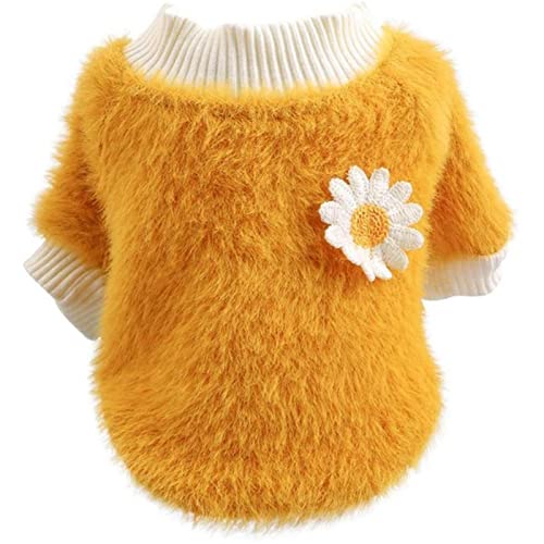 UKKO Hundemantel Warme Hundekleidung Für Kleine Mittelhunde Gestrickte Katze Pullover Haustier Kleidung Für Bulldoggen Welpen Kostüm Mantel Winter-C,L von UKKO