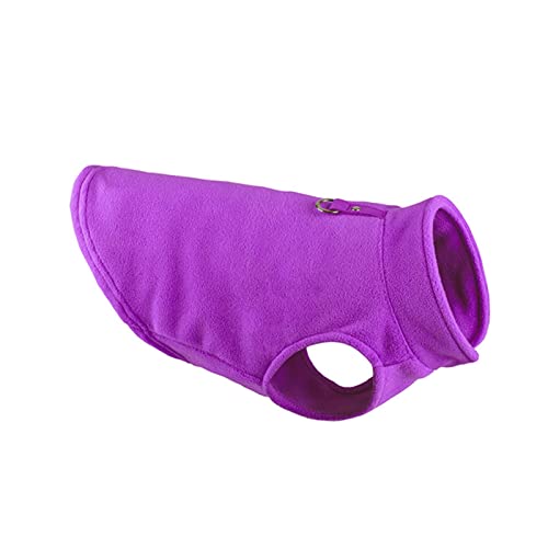 UKKO Hundemantel Winter-Fleece-Haustierhund-Kleidung Welpen-Kleidung Bulldog Mantel Mantel-Kostüme Jacke Für Kleine Hunde Chihuahua-Weste-Purple,L von UKKO