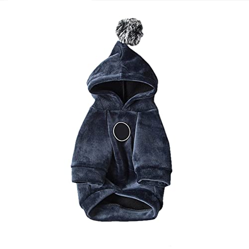 UKKO Hundemantel Winter Warm Katze Hund Mit Kapuze Mantel Weiche Haustierkleidung Für Kleine Hunde Katzen Yorkshire Chihuahua Pullover Haustiere Kleidung Manteau-Blue,S von UKKO