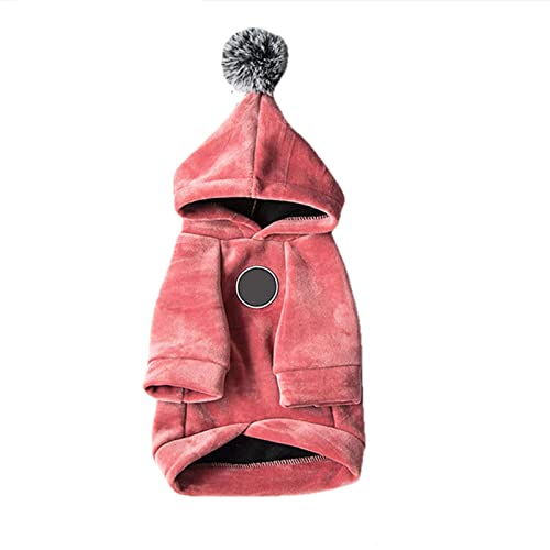 UKKO Hundemantel Winter Warm Katze Hund Mit Kapuze Mantel Weiche Haustierkleidung Für Kleine Hunde Katzen Yorkshire Chihuahua Pullover Haustiere Kleidung Manteau-Pink,Xs von UKKO