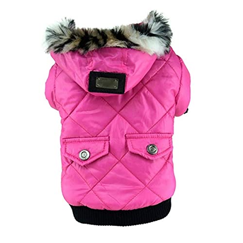 UKKO Hundemantel Winterhundekleidung Warme Dicke Manteljacke Für Welpen Haustier Pelz Hoodie Für Kleine Mittelgroße Hunde Chihuahua Bulldoggen Kleidung-M,S von UKKO