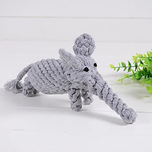 UKKO Hundespielzeug 2 Stücke Niedliche Haustier Spielzeug Gewebtes Baumwollseil Molar Zähne Reinigung Hundebedarf-Grey Elephant 22Cm von UKKO