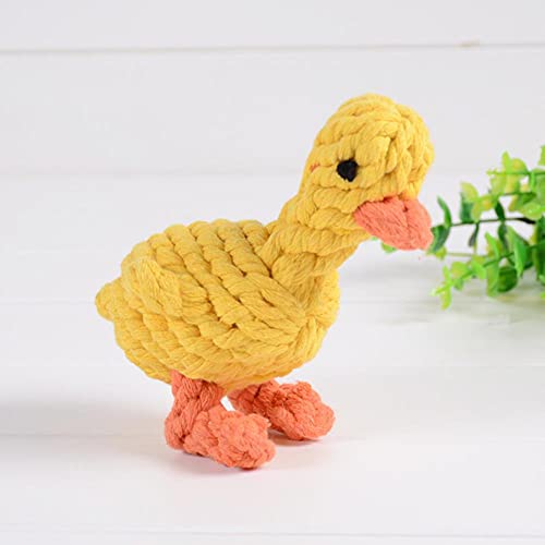 UKKO Hundespielzeug 2 Stücke Niedliche Haustier Spielzeug Gewebtes Baumwollseil Molar Zähne Reinigung Hundebedarf-Yellow Duck 12Cm von UKKO