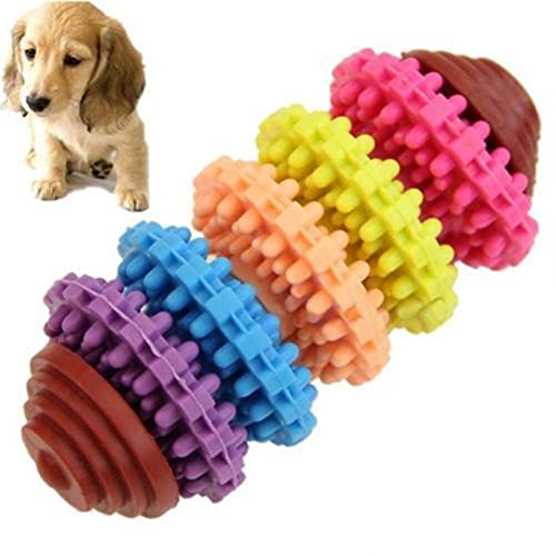 UKKO Hundespielzeug Gummi Haustier Hund Welpen Zahnen Gesund Beißring Kauen Spielzeug Geeignet Für Kleine Hunde Anti-Bite-Spielzeug-5 Colors Random Colo von UKKO