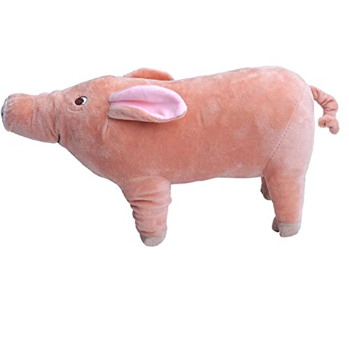 UKKO Hundespielzeug Haustier Hund Schlafendes Schwein Spielzeug Plüsch Baumwolle Schlafender Partnerwelpe Kauen/Interaktives Spielzeug Haustierbedarf-Pink,24X13Cm von UKKO