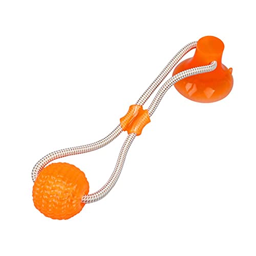 UKKO Hundespielzeug Haustierspielzeug Mit Sauger Hund Push Spielzeug Mit TPR Ball Pet Zähne Reinigung Kaugummi Hundespielzeug-Orange von UKKO