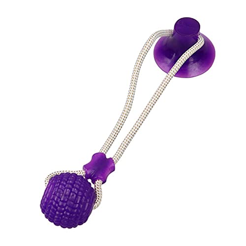 UKKO Hundespielzeug Haustierspielzeug Mit Sauger Hund Push Spielzeug Mit TPR Ball Pet Zähne Reinigung Kaugummi Hundespielzeug-Purple von UKKO