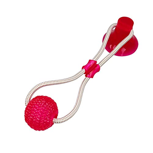 UKKO Hundespielzeug Haustierspielzeug Mit Sauger Hund Push Spielzeug Mit TPR Ball Pet Zähne Reinigung Kaugummi Hundespielzeug-Rose Red von UKKO