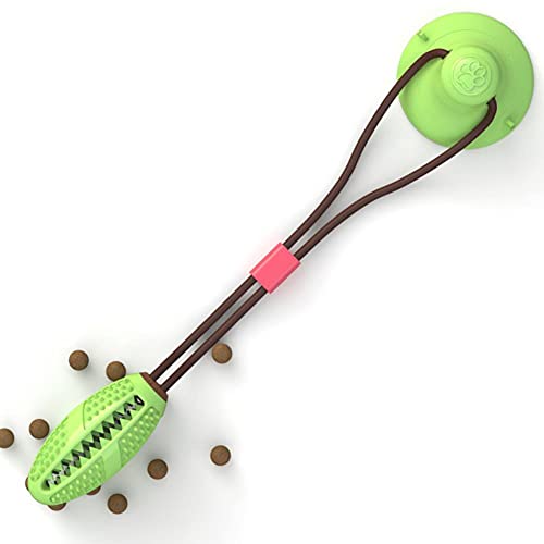 UKKO Hundespielzeug Hundeseilkugel Ziehen Spielzeug Mit Saugnapf Chew Tug Toys Sauger Kugel Kann Leckern Lebensmittel Hund Zahnbürste Beißring-Green von UKKO