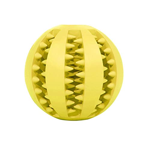 UKKO Hundespielzeug Hundespielzeug, Welpen, Interaktive Spiele Für Hunde, Gummikaukugeln, Elastisches Haustierspielzeug, Reinigungshundezubehör-Yellow,5Cm von UKKO