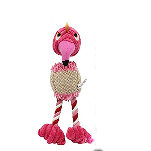 UKKO Hundespielzeug Kleiner Hund Plüsch Haustier Squeeak Spielzeug Saubere Zähne Welpen Kau Spielzeug Quietschen Pet Zubehör Hundebedarf-Pink Flamingo,As The Picture von UKKO