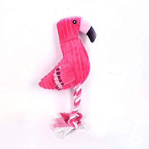 UKKO Hundespielzeug Kleiner Hund Plüsch Haustier Squeeak Spielzeug Saubere Zähne Welpen Kau Spielzeug Quietschen Pet Zubehör Hundebedarf-Red Flamingo,As The Picture von UKKO