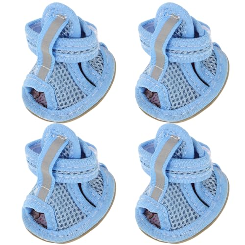 Pet Supplies Blaue Hundesandalen Hundesandalen Atmungsaktive Stiefel Haustiere Sandalen Mesh Anti-Rutsch Hundesneaker für kleine, weiches Netz-Hundesandalen, Haustierschuhe von ULTECHNOVO