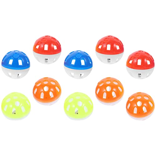 ULTECHNOVO 10st Hohle Glockenkugel Bird Barbell Ball Spielzeug Bälle Für Vögel Vogel-fuß-Spielzeug Vogel Mahlt Schnabelball Vogelglocken Spielzeug Vogelzubehör Katzenspielzeug Plastik Kauen von ULTECHNOVO