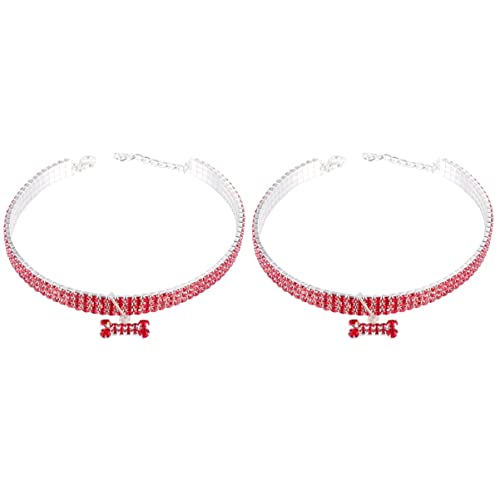 ULTECHNOVO 2st Welpenhalsband ädchen Welpenhalsbänder Für ädchen Abbrechbarer Kragen Trainingshalsbänder Für Hunde Kristall Hundehalsband Hund Kette Halsband Haustier Leine von ULTECHNOVO