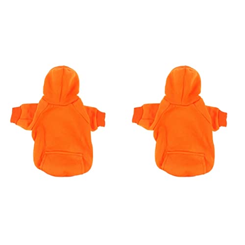 ULTECHNOVO 2st Hunde Winterkostü Winterbekleidung Thermische Kleidung Orangefarbenes Kostü Winterkleidung Für Hunde Party Dog Weiche Weste Weihnachtlicher Hundemantel Pullover Hündchen von ULTECHNOVO