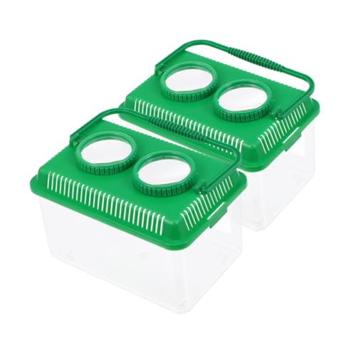 ULTECHNOVO 2pcs Box Beobachtungsbox Für Insekten Automatisch Beta Filter Überwachung Kollektor Fisch Fänger Kabellos Futterspender Qualle Dekoration Bausatz Aquarium Käfig Green Abs von ULTECHNOVO