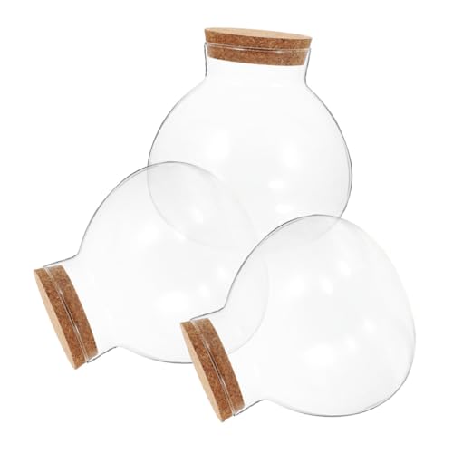 ULTECHNOVO 3 Stück Teiliges Versiegelte Transparente Terrarium Glasflasche mit Korken Runde Mikrolandschafts Glasjar Dekorative Flasche für Zuhause für Innenräume ULTECHNOVO 3 Stück Teiliges Versiegelte Transparente Terrarium Glasflasche mit Korken Runde Mikrolandschafts Glasjar Dekorative Flasche für Zuhause für Innenräume von ULTECHNOVO