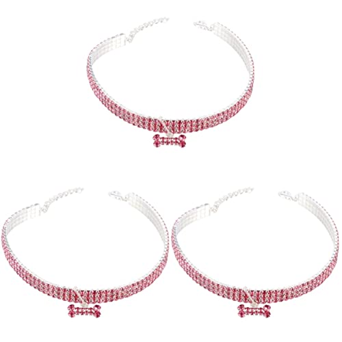 ULTECHNOVO 3st Welpenhalsband Für Kleine Hunde Hund Kristall Halsband Einfache Hundehalsbänder Kristall-welpenhalsband Hund Kette Halsband Hundehalskette Aus Strass Haustier Rostfreier Stahl von ULTECHNOVO