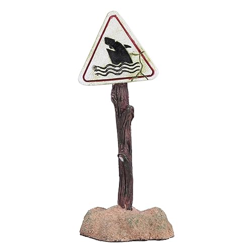 ULTECHNOVO Aquarienverzierung Aquarium Dekorative Verzierung Stoppschild Für Fischbecken Warnschild Für Aquarienhaie Cartoon-Harz-warnschilder Mit Kleinem Display Aquarium-dekor Statue Mini von ULTECHNOVO