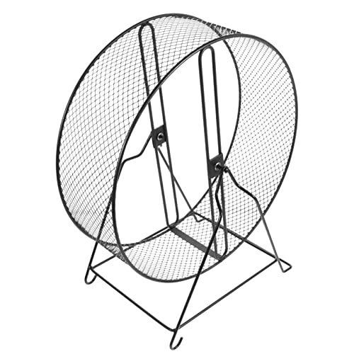 ULTECHNOVO Käfigzubehör Holzspielzeug Igelrad Rad laufrad Metall Leises Laufrad Spielspielzeug Für Rennmäuse Mäuse Meerschweinchen 30 5 cm (Schwarz) -Spielzeug Spielzeug e Hamster von ULTECHNOVO