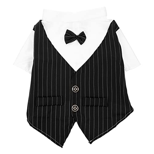 ULTECHNOVO Haustierkostü Eleganter Haustieranzug Haustierhochzeitsanzug Haustieroveralls Kreativer Haustieranzug Hund Gentleman Outfit Kleid für Hund Haustier (Schwarz) von ULTECHNOVO