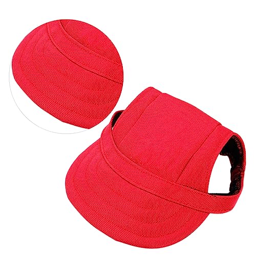 ULTECHNOVO Outdoor-Hut Hunde-Baseballmütze Haustiervisiermützen Verstellbarer Hund Outdoor-Sport Sonnenschutz Baseballmützen Mit Ohrlöchern Für Große Hunde Rot-XL Sommerhut von ULTECHNOVO