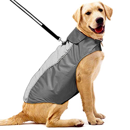 ULTECHNOVO Haustiermantel Jacken Wasserdichter Reflektierende Verstellbare Hundeoutfits Mit Geschirrloch Weiche Winterkleidung Mit Fleece Gefüttert Für Hunde L Hundemantel von ULTECHNOVO