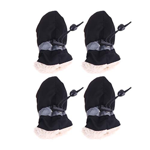 ULTECHNOVO 4 Stück Welpen-Katzen-Booties Hundestiefel Für Den Winter Welpenschuh Hundeschuhe Für Kleine Hunde Schneehundestiefel Wanderschuhe Für Haustiere Hund Katze Kleiner Hund Warm Halten von ULTECHNOVO