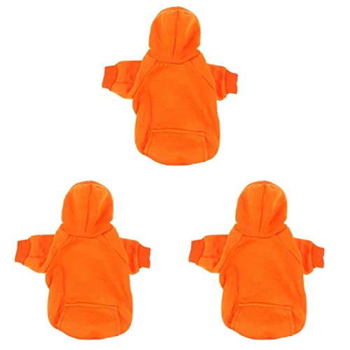 ULTECHNOVO 3st Weihnachtlicher Hundemantel Thermische Kleidung Weihnachtshundekostü Orangefarbenes Kostü Party Dog Weiche Weste Orangefarbener Mantel Welpen-Outfits Combo-Platte Winter von ULTECHNOVO