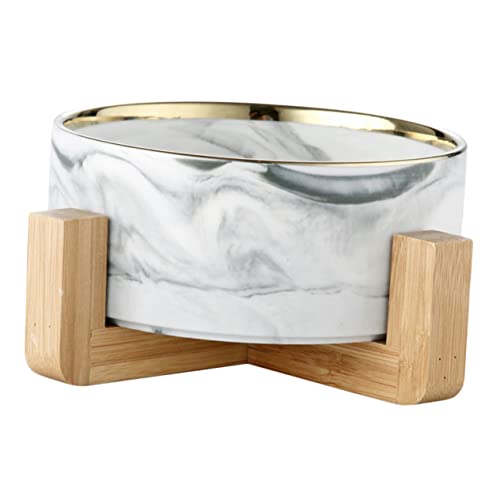 ULTECHNOVO Nordic Style Futter und Wassernapf im Marmor Design mit Holzständer für Katzen und Kleine Hunde Leicht zu Reinigen Ergonomisch für Bequemes Fressen ULTECHNOVO Nordic Style Futter und Wassernapf im Marmor Design mit Holzständer für Katzen und Kleine Hunde Leicht zu Reinigen Ergonomisch für Bequemes Fressen von ULTECHNOVO