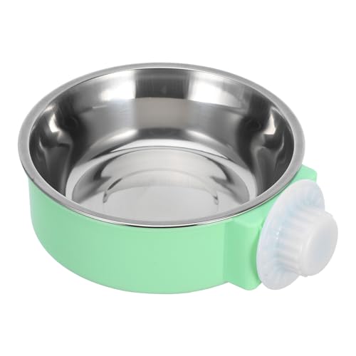 ULTECHNOVO Pet Hanging Bowl for Cages, Stainless Steel Removable Feeding Bowl Pet Supplies for Dog Cat (Green, Size S) von ULTECHNOVO